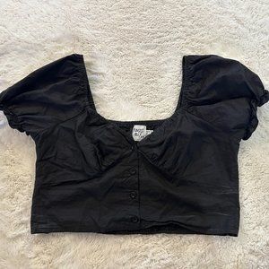 Princess Polly Women's Black Linen Blouse